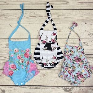 Bundle of 3 Baby Girl Infant Rompers